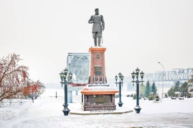 Rusya İmparator Alexander üçüncü Anıtı. Novosibirsk