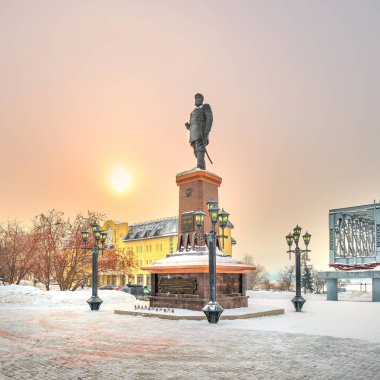 Rusya İmparator Alexander üçüncü Anıtı. Novosibirsk