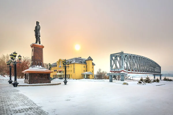 Het monument voor Russische keizer Alexander de derde. Novosibirsk — Stockfoto