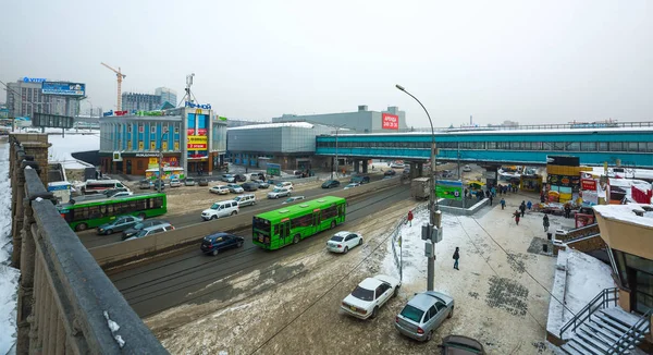 Οδός Bolshevistskaya Νοβοσιμπίρσκ Σιβηρία Ρωσία Φεβρουάριος 2018 Θέα Της Εισόδου — Φωτογραφία Αρχείου