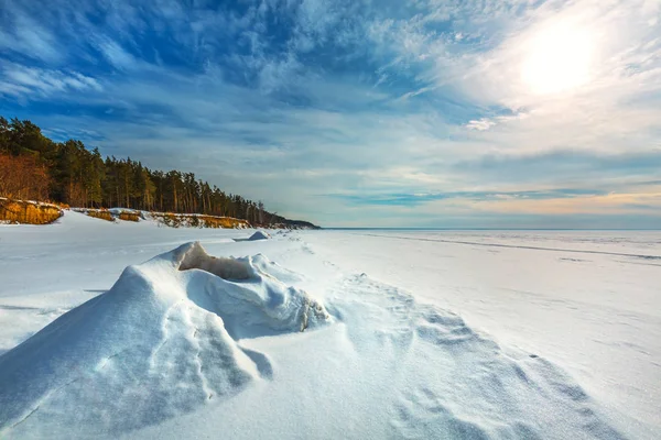 Winterlandschap. De Ob., West-Siberië — Stockfoto