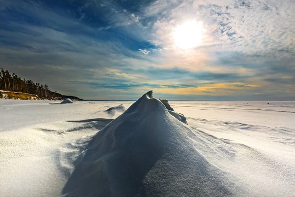 Paisaje invernal. El río Ob, Siberia Occidental —  Fotos de Stock