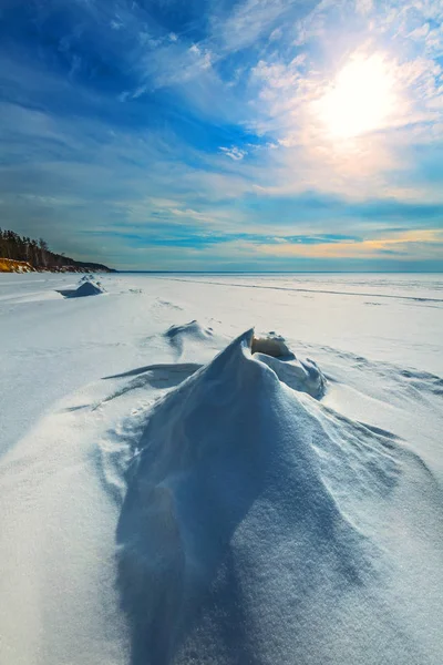 Winterlandschap. De Ob., West-Siberië — Stockfoto