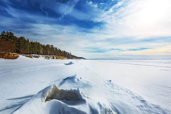 Winterlandschap. De Ob., West-Siberië — Stockfoto