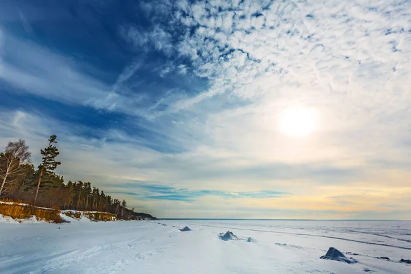 Winterlandschap. De Ob., West-Siberië — Stockfoto