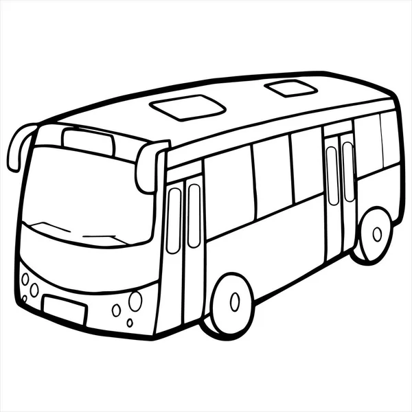 Autobús ilustración de dibujos animados aislados en blanco — Archivo Imágenes Vectoriales