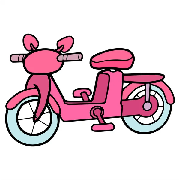 Elektromos kerékpár rajzfilm illusztráció elszigetelt fehér — Stock Vector