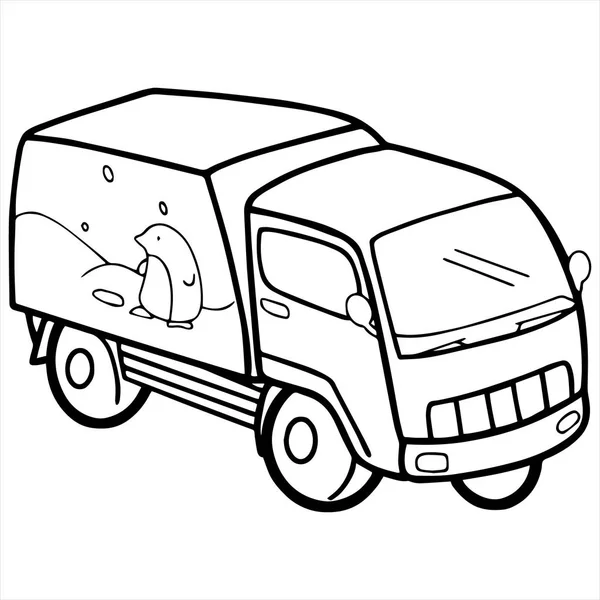 Illustrazione cartone animato Ice Car isolato su bianco — Vettoriale Stock