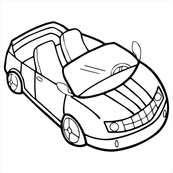 Ilustración de dibujos animados Sport Car aislada en blanco — Vector de stock