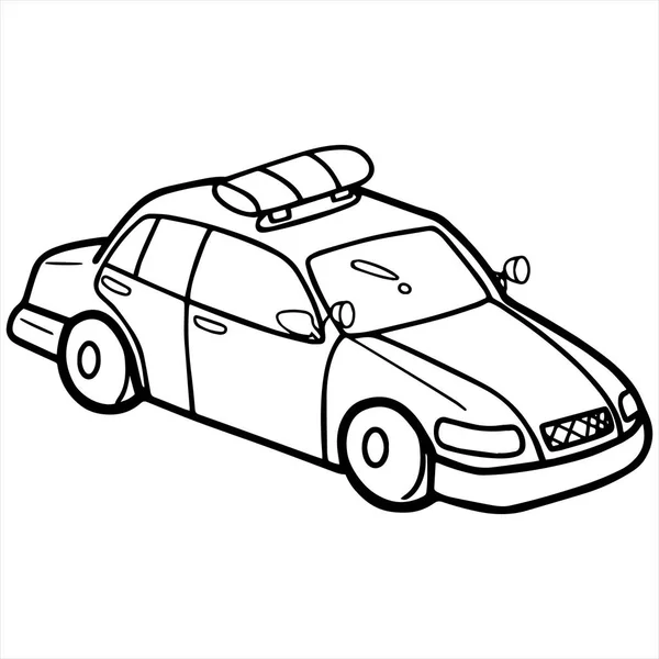 Polizei Auto Cartoon Illustration isoliert auf weiß — Stockvektor