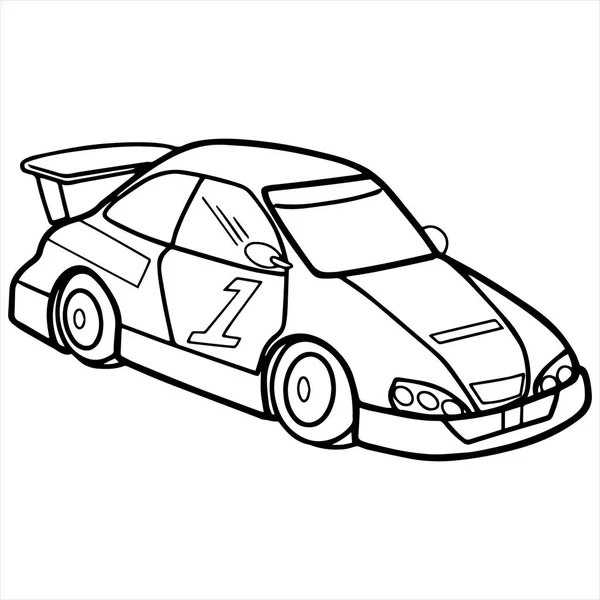 Ilustración de dibujos animados Sport Car aislada en blanco — Archivo Imágenes Vectoriales