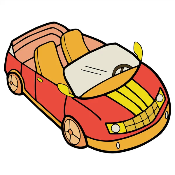 Sport Car desene animate ilustrații izolate pe alb — Vector de stoc