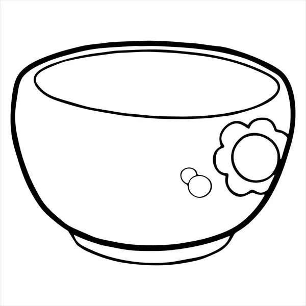 Ilustración vectorial del cuenco de dibujos animados sobre el fondo blanco — Vector de stock