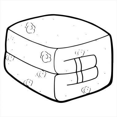 Beyaz arka plan üzerinde çizgi film battaniye vektör çizim