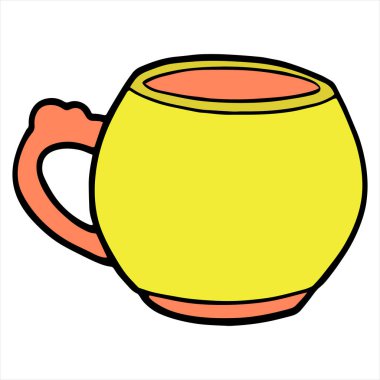 Beyaz arka plan üzerinde çizgi film Kupası renk vektör çizim