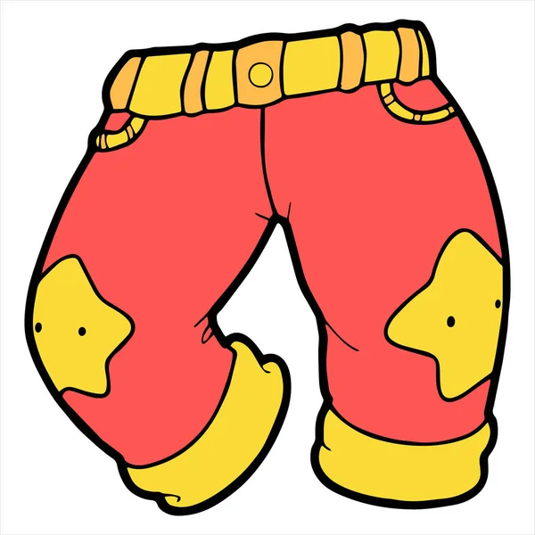 Ilustración vectorial del color del pantalón de dibujos animados sobre el fondo blanco — Vector de stock