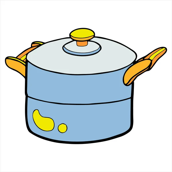 Vector illustration of Cartoon Pot on the white background — Stock Vector