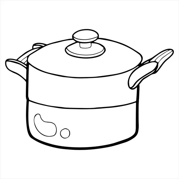 Ilustración vectorial de la olla de dibujos animados sobre el fondo blanco — Vector de stock