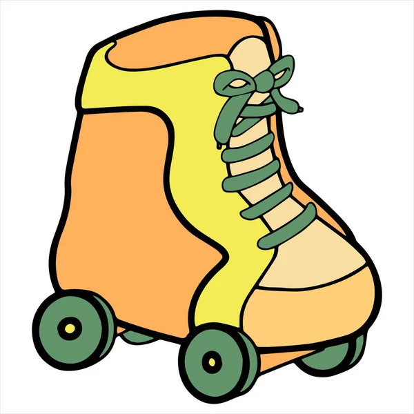Vector illustration of Cartoon Roller Skate Color on the white background — Stock Vector