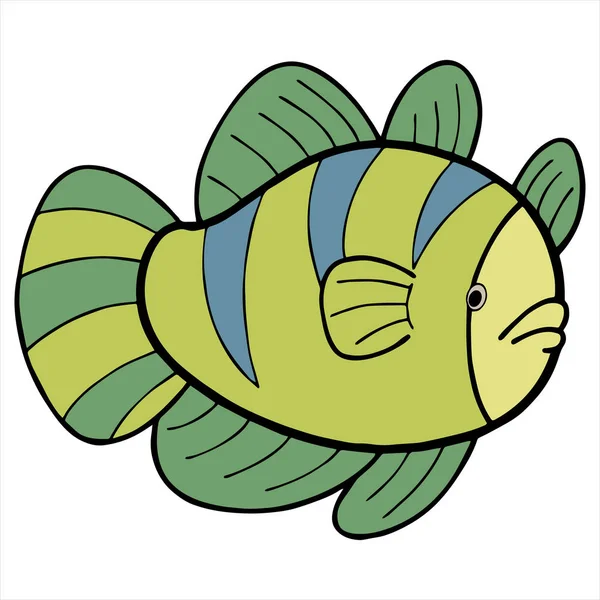 Illustration vectorielle de Cartoon Clownfish Color sur fond blanc — Image vectorielle