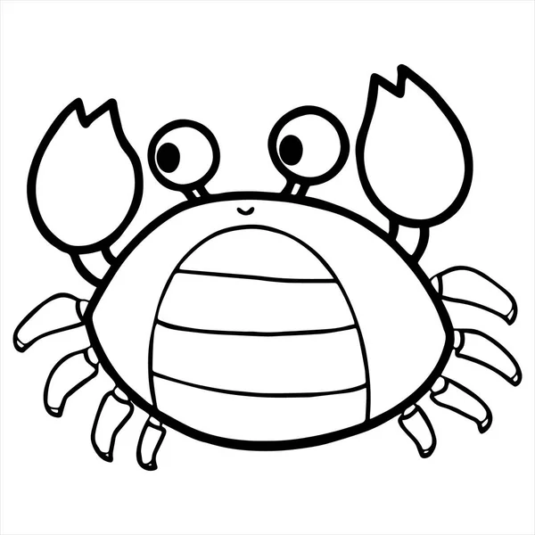Ilustración vectorial del cangrejo de dibujos animados sobre el fondo blanco — Archivo Imágenes Vectoriales