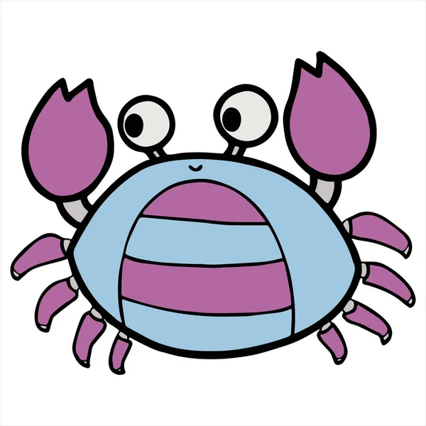 Ilustración vectorial del color cangrejo de dibujos animados sobre el fondo blanco — Archivo Imágenes Vectoriales