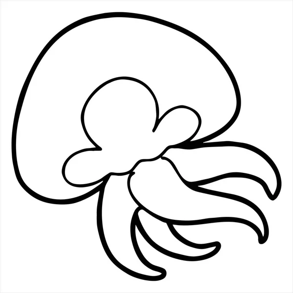 Ilustración vectorial de medusas de dibujos animados sobre el fondo blanco — Vector de stock