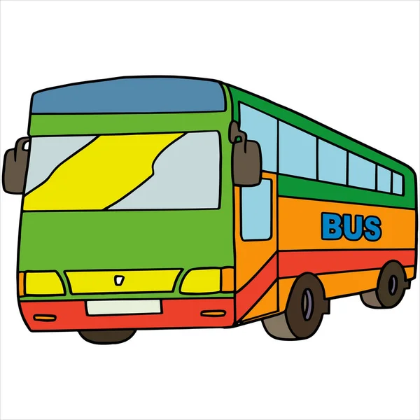 Vektor-Illustration der Cartoon-Busfarbe auf weißem Hintergrund — Stockvektor