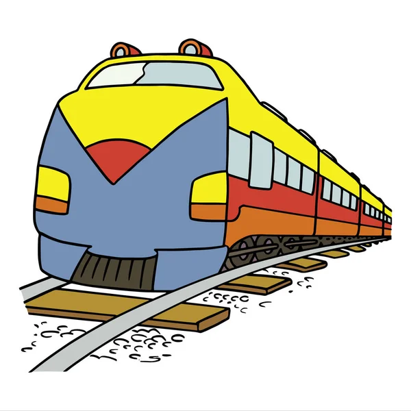 Ilustração vetorial da cor do trem dos desenhos animados no fundo branco — Vetor de Stock
