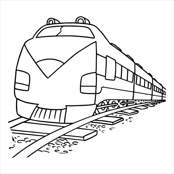 Εικονογράφηση διάνυσμα καρτούν τρένο στο λευκό φόντο — Διανυσματικό Αρχείο