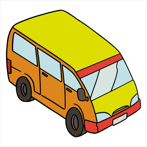 Vektor-Illustration der Cartoon-Van-Farbe auf weißem Hintergrund — Stockvektor