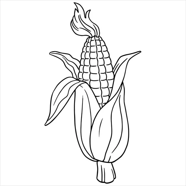 Illustration vectorielle de Cartoon Corn sur fond blanc — Image vectorielle