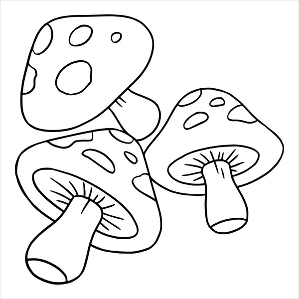 Illustrazione vettoriale del fungo del fumetto sullo sfondo bianco — Vettoriale Stock