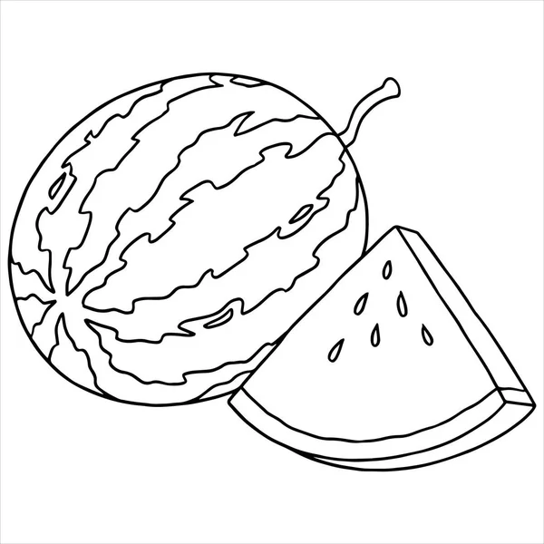 Ilustração vetorial de Cartoon Melon Water sobre o fundo branco — Vetor de Stock