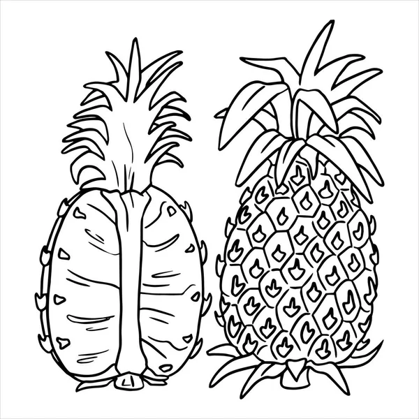 Ilustração vetorial de Cartoon Pine Apple no fundo branco — Vetor de Stock