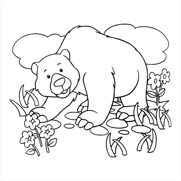 Vektorillustration av Cartoon björnen på den vita bakgrunden — Stock vektor