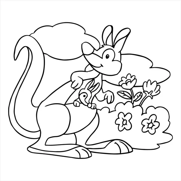 Ilustracja wektorowa kangur kreskówka na białym tle — Wektor stockowy
