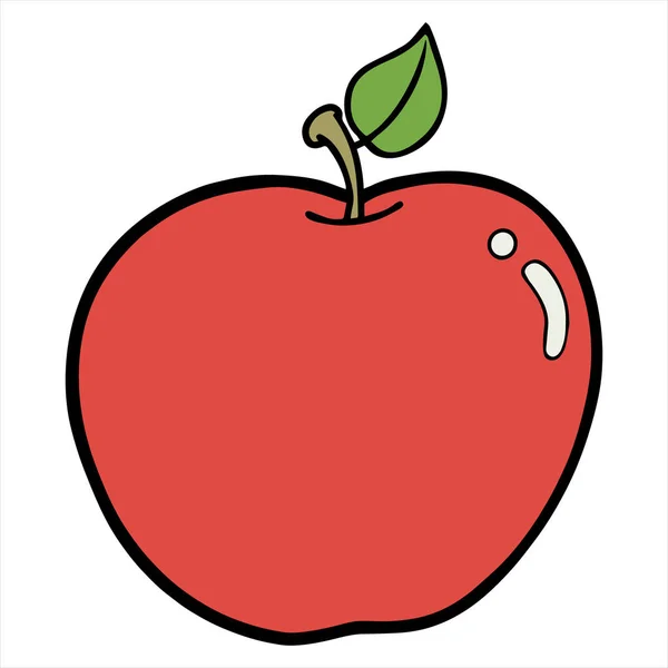 白い背景の上の漫画のリンゴの色のベクトル イラスト — ストックベクタ