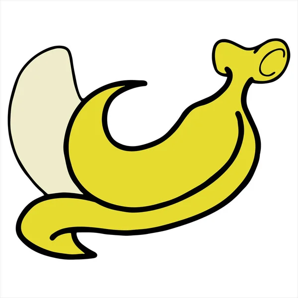 Vector Illustration Cartoon Banana Color White Background — Stock Vector