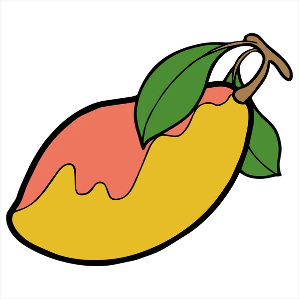 Ilustración Vectorial Del Color Del Mango Dibujos Animados Sobre Fondo — Archivo Imágenes Vectoriales