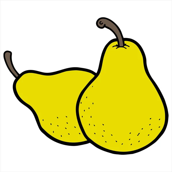 Illustration Vectorielle Cartoon Pear Color Sur Fond Blanc — Image vectorielle