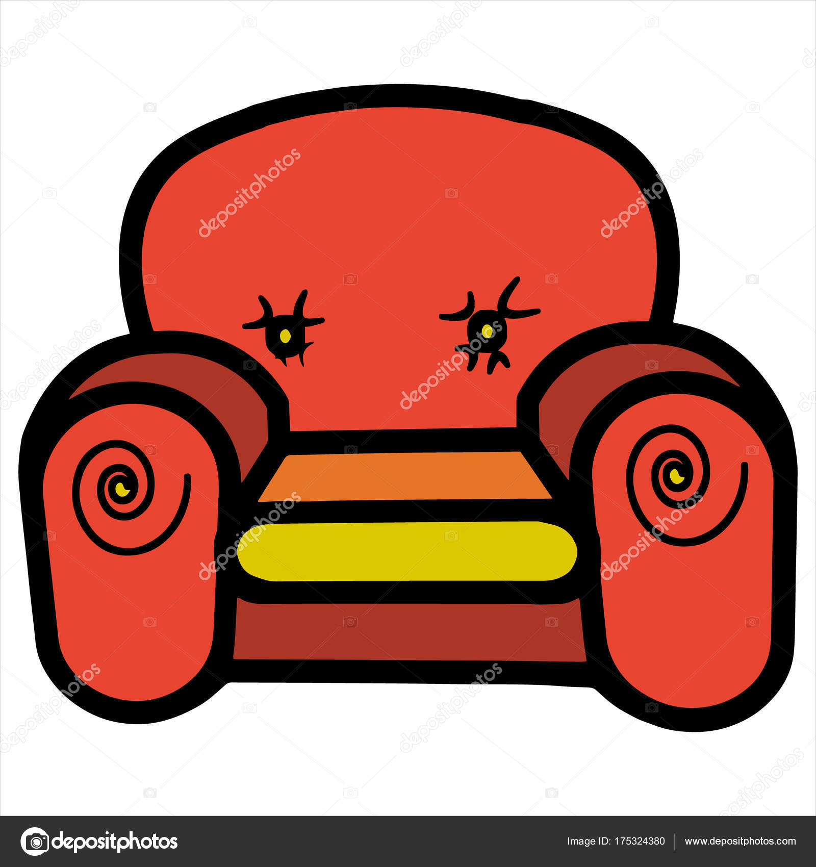 Beyaz Arka Plan Üzerinde Çizgi Film Sandalye Renk Vektör Beyaz Arka Plan Üzerinde Çizgi Film Sandalye Renk Vektör