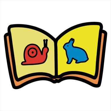 Vektör çizim karikatür kitap renk beyaz zemin üzerine