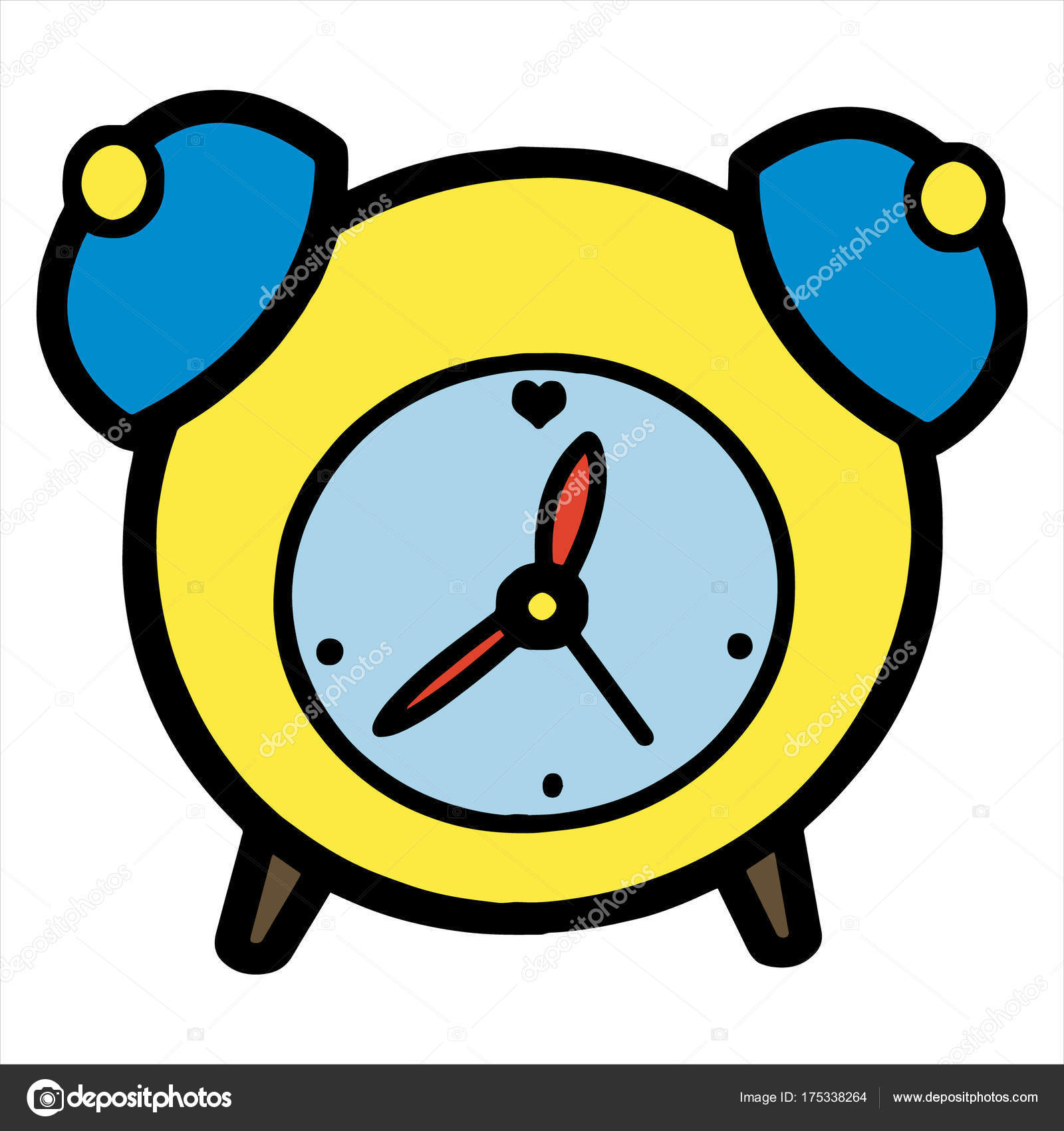 Cute Cartoon Clock White Background Childrens Prints Shirt Color
