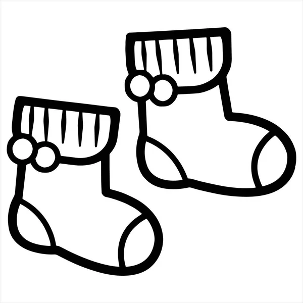 Vector Illustration Cartoon Sock Color White Background — Stock Vector