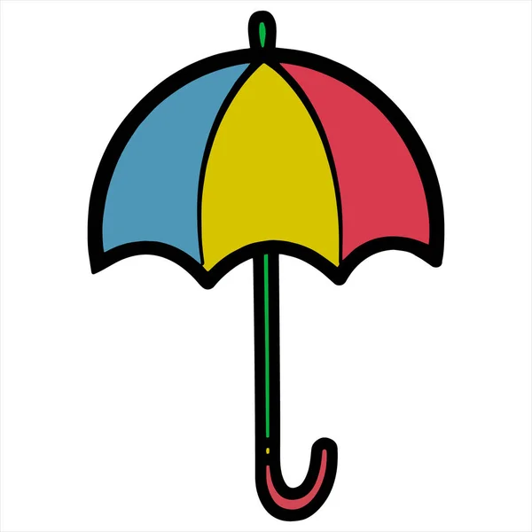 Cute Cartoon Umbrella White Background Childrens Prints Shirt Color Book — Stock Vector