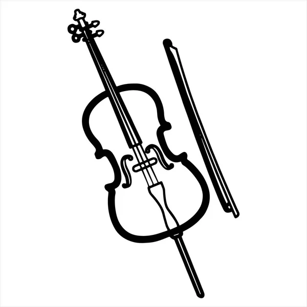 Niedliche Cartoon Geige Auf Weißem Hintergrund Für Kinderdrucke Shirt Farbbuch — Stockvektor
