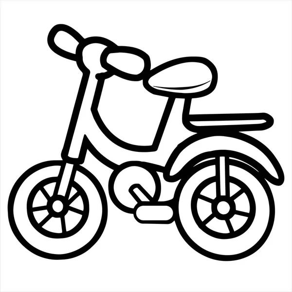 Niedliches Cartoon Fahrrad Auf Weißem Hintergrund Für Kinderdrucke Shirt Farbbuch — Stockvektor