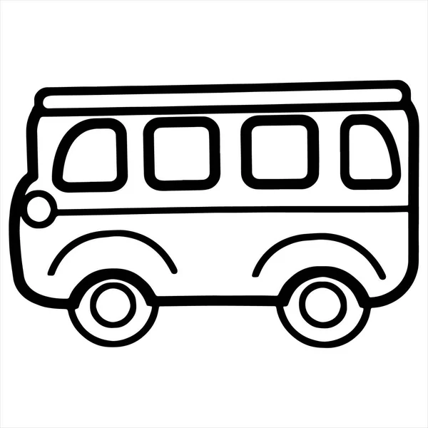 Милий Мультиплікаційний Автобус Білому Тлі Дітей Друк Футболка Кольорова Книга — стоковий вектор
