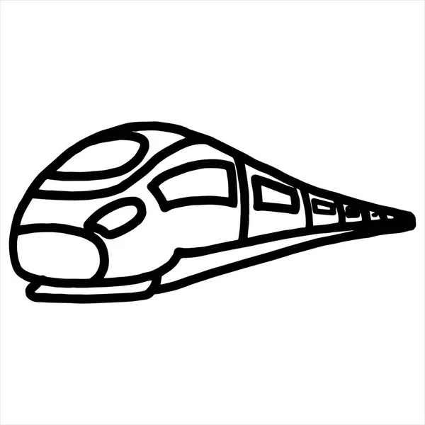 Lindo Tren Moderno Dibujos Animados Sobre Fondo Blanco Para Impresiones — Vector de stock